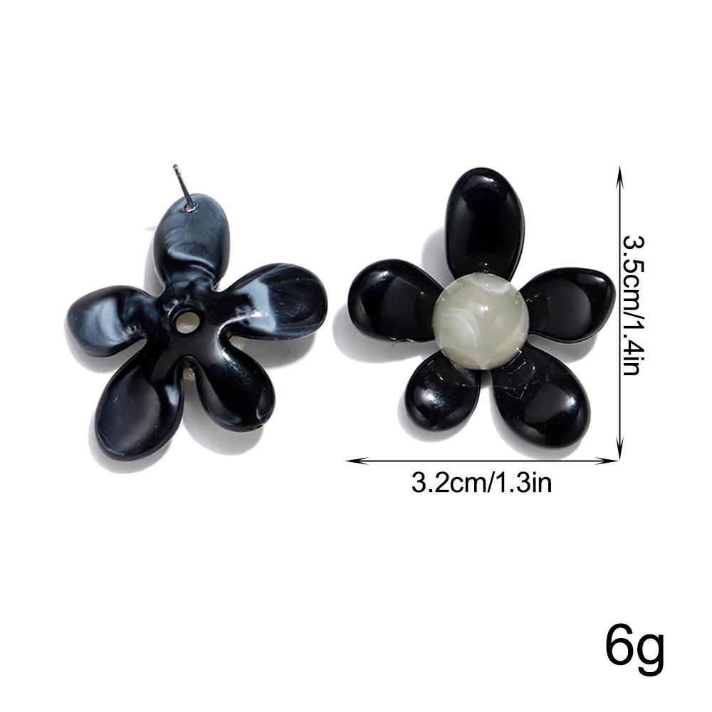 New Colorful Acrylic Flower Stud Earrings for Women Summer Fashion Five Petal Floral Resin Earring Statement Jewelry Daily Gifts