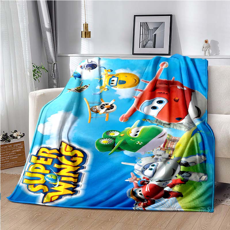 Cartoon Anime Super Wings Throws Blanket for Bedding Picnic Kid Super Soft Cute kawai high quality Flannel Blanket birthday gift