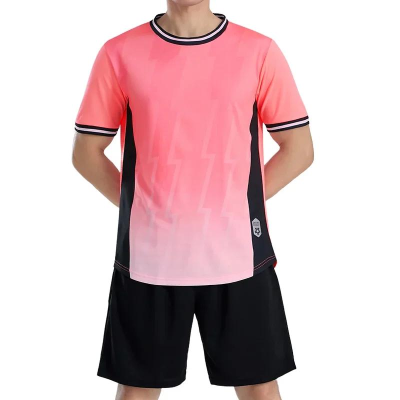 

Adult Personalize Football Jerseys Soccer Uniform MAN Women Team Training Quick-Drying Sportswear Futsal Tracksuit Outfit 5XL рожевий
