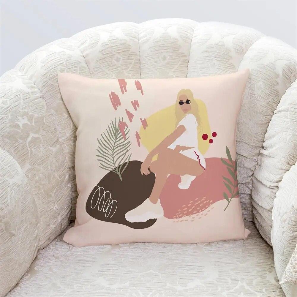 Bedroom Living Room Home Cushion Cover Geometric Abstract Pillowcase Modern Office Decor