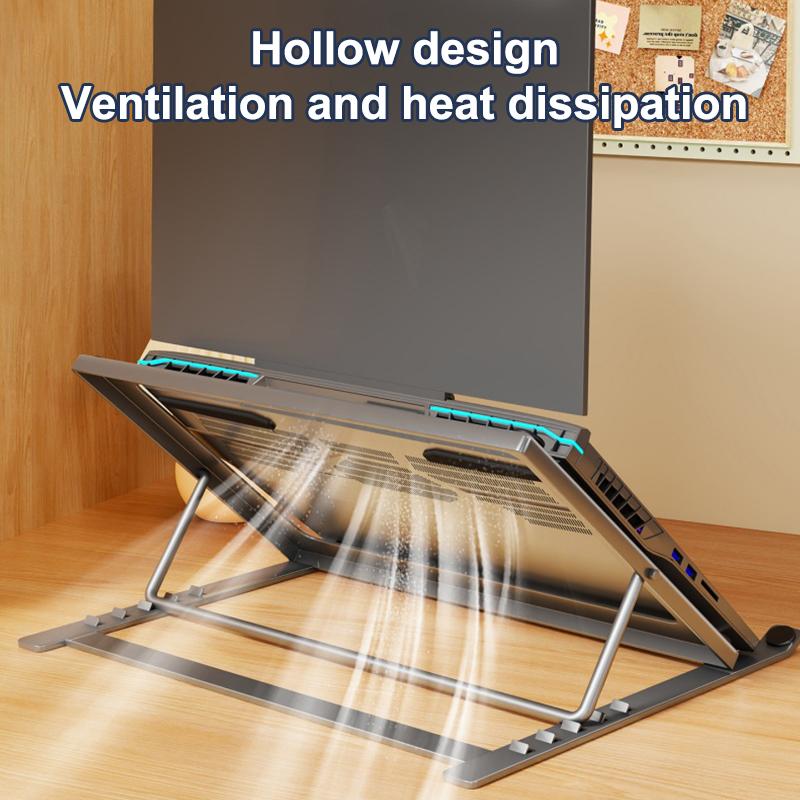 Foldable Iron Laptop Stand Multi Angle Adjustment Anti Slip Pads For Home Office Daily Use