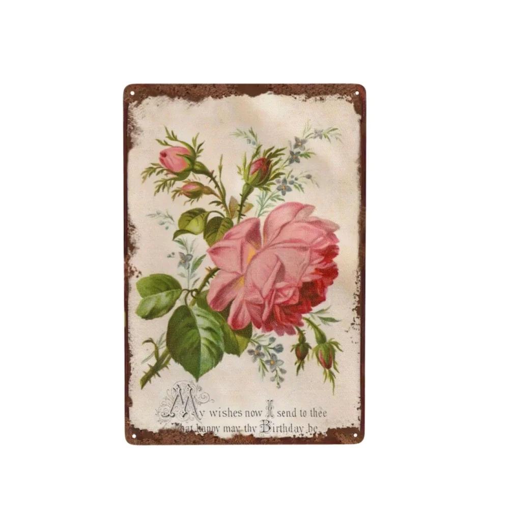 Floral Nature Plants Metal Tin Retro Sign For Kitchen Garden Home Bars Restaurants Cafes and Pubs Art Poster for Wall Dec