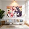 1pc M-Madoka Neko Starry Tapestry, Kawaii Cat-Ear, Ideal for Bedroom Dorm Game Room, Cute Anime Fan Home Wall Decor