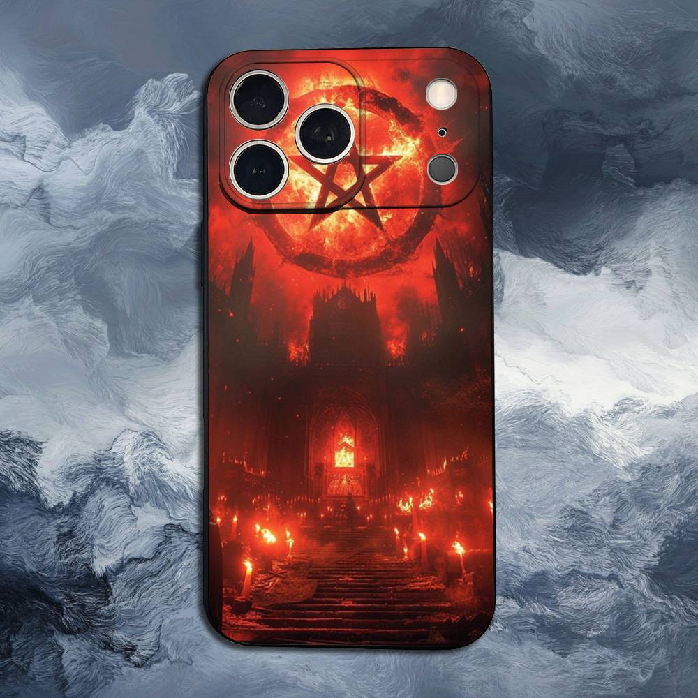 Dark Art D-Devil S-Satan Case For iPhone 15,17,16,12,14,13,11,Plus,Pro Max,XS,X,Mini,8,7,XR,SE,Soft Silicone Black