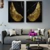 Golden Angel Wings Modern Canvas Art Posters and Prints Fashion Luxury Wings Paintings On the Wall Art Pictures Home Decor Cuadro