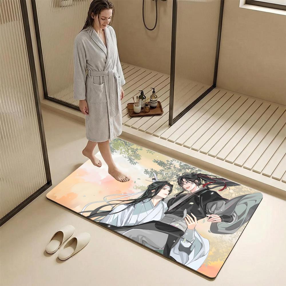 Anime M-MoDaoZuShi Floor Mat Diatomite Bath Mat – Highly Absorbent, Non-Slip, Quick-Drying Bathroom Rug