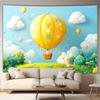 Dreamy Hot Air Balloon Pattern Digital Printing Polyester Wall Hanging Tapestry Decorative Living Room Bedrooms Background Gift