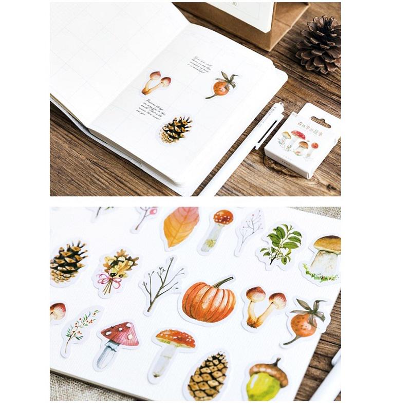 46Pcs/box Autumn of Forest Diary Sticker  Planner Scrapbooking Sticky Stationery  School Supplies