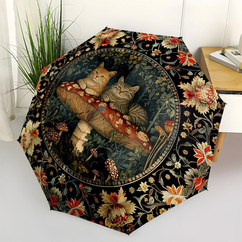 

Mushroom FantasyThemed Automatic Opening and Closing umbrella - 8 Ribs, Suitable for Leisure and Going Out, Outdoor Accessory, Gothic Style,