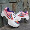 2025 Deform Wheel Skates Roller Skate Shoes Runaway Sneakers With 4-Wheel Casual Deformation Parkour Adult Children Rounds Walk