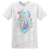 Skull Astronaut Holding Colorful Marble T Shirt Graphic Tee Space Art Design