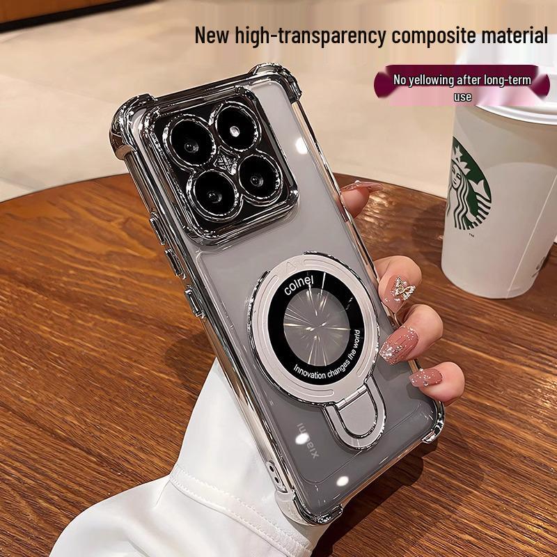 Etui ochronne Xiaomi 15 Ultra/Pro: Odporny na upadki, Narożniki z poduszkami powietrznymi, Magnetyczna brokatowa podstawka