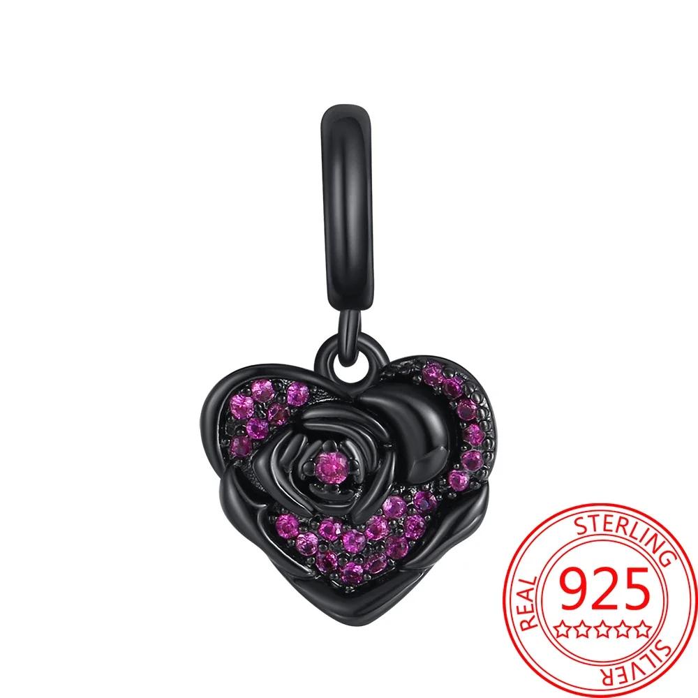 925 Silver Romantic Love Story Charm Pendant for DIY Bracelet Couple Engagement Jewelry Gifts for Her