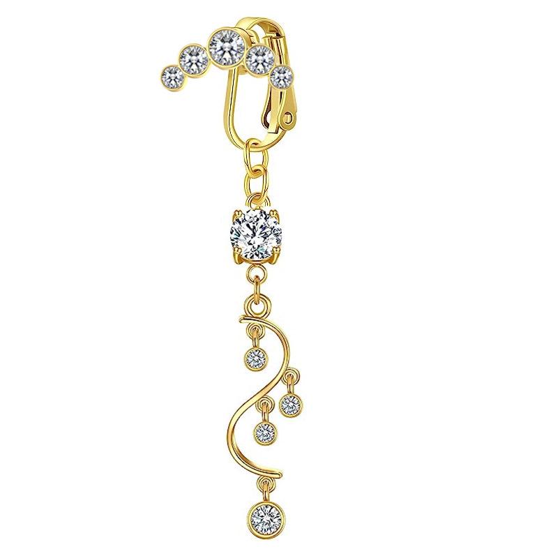 Butterfly Vermiculite Pendant Belly Button Rings From Perforated Navel Nails 5 Diamond S -Shaped Belly Belly Accessories