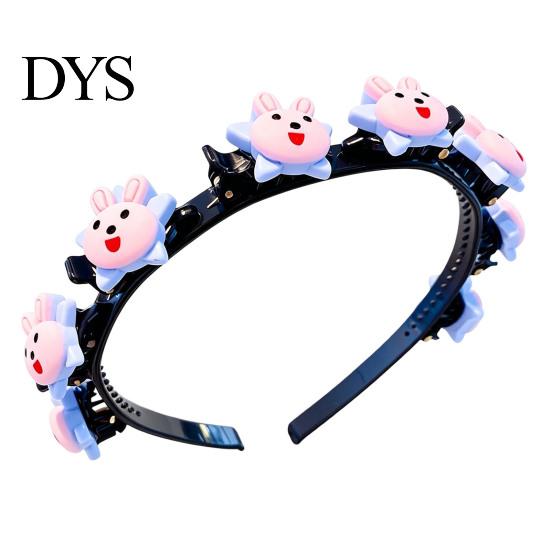 Gevlochten Hoofdband met Mini Clips Cartoon voor Meisjes, Schattige Haarband Haaraccessoire Stijlvol Dagelijks Gebruik Styling, Decoratieve Bloem/Fruit/Strik/Hart/Konijn