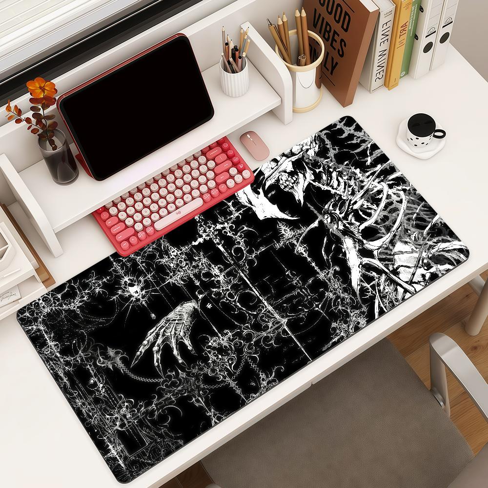 Art Black White Sigilism Mouse Pad Square Office Gaming Desk Mat Waterproof Nonslip Rubber Decorative