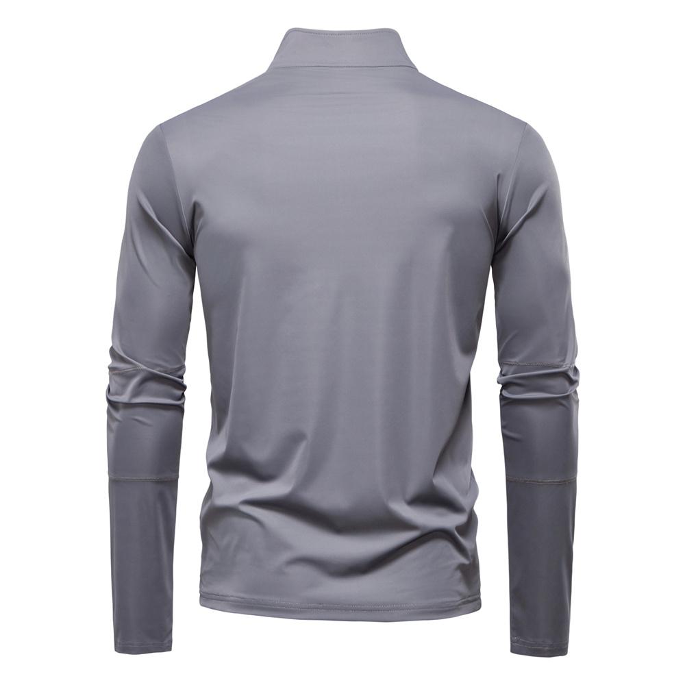 STORN Herr UPF100+ Solskydd Långärmad Skjorta Enfärgad Dragkedja Utomhusskjortor Ståkrage Snabbtorkande T-shirts