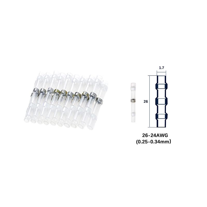 10/50PCS Konektory vodičů s pájecím těsněním Vodotěsné teplem smrštitelné konektory na tupo Elektrické koncovky vodičů Izolované tupé spoje