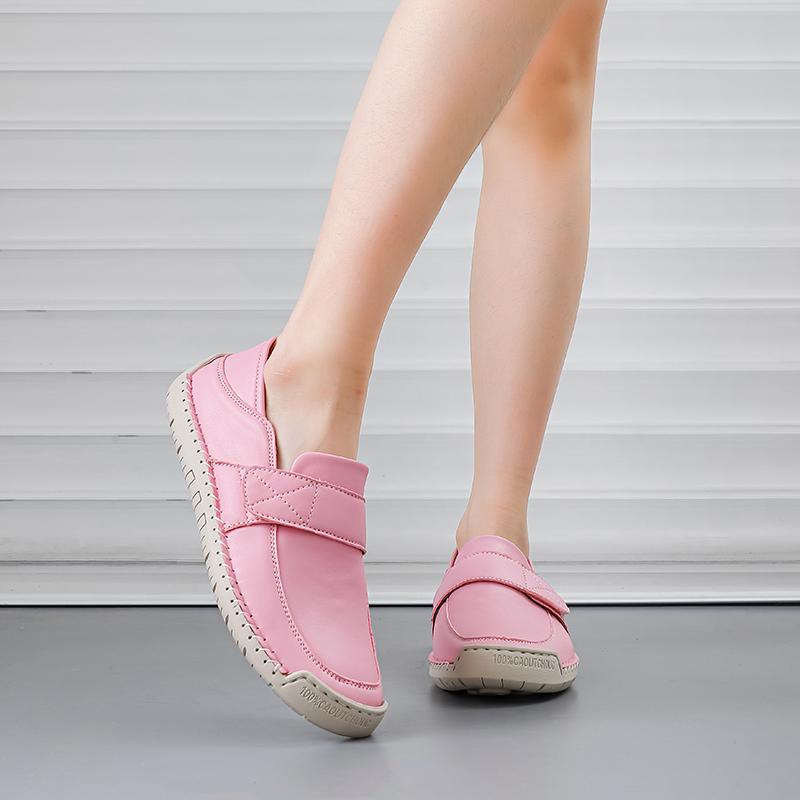 Women's Loafers Summer Pink Moccasins Casual Wide Head Purple Walking Shoes Plus Size