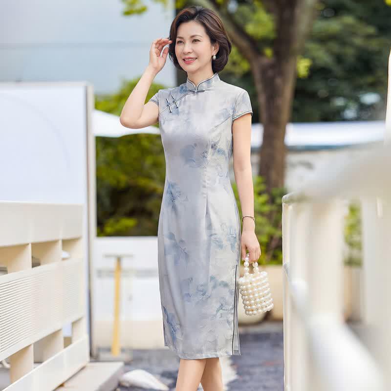Elegant Printed Summer Qipao Dress for Women