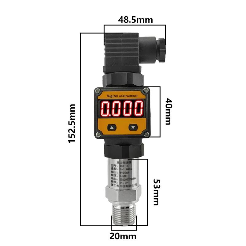 Digital pressure transmitter 4-20mA high-precision diffusion silicon chip pressure sensor with digital display