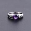 Natural Amethyst Ring, Light Luxury S925 Sterling Silver Seiko Inlaid Natural Colored Treasure Ring