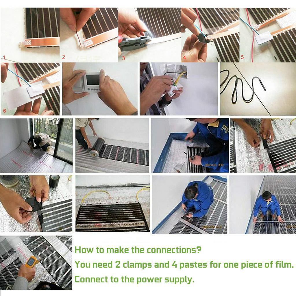 200~240V 220W/m Infrared Heating Film Width Underfloor Heating Film Electric Warm Floor System Heating Foil Mat 50CM 2/3/4M