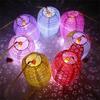 DUOLEIMI Paper Lanterns for Obon Openwork Paper Lanterns with LED Set of 10 Festival, Lights, Colorful, (Oval)