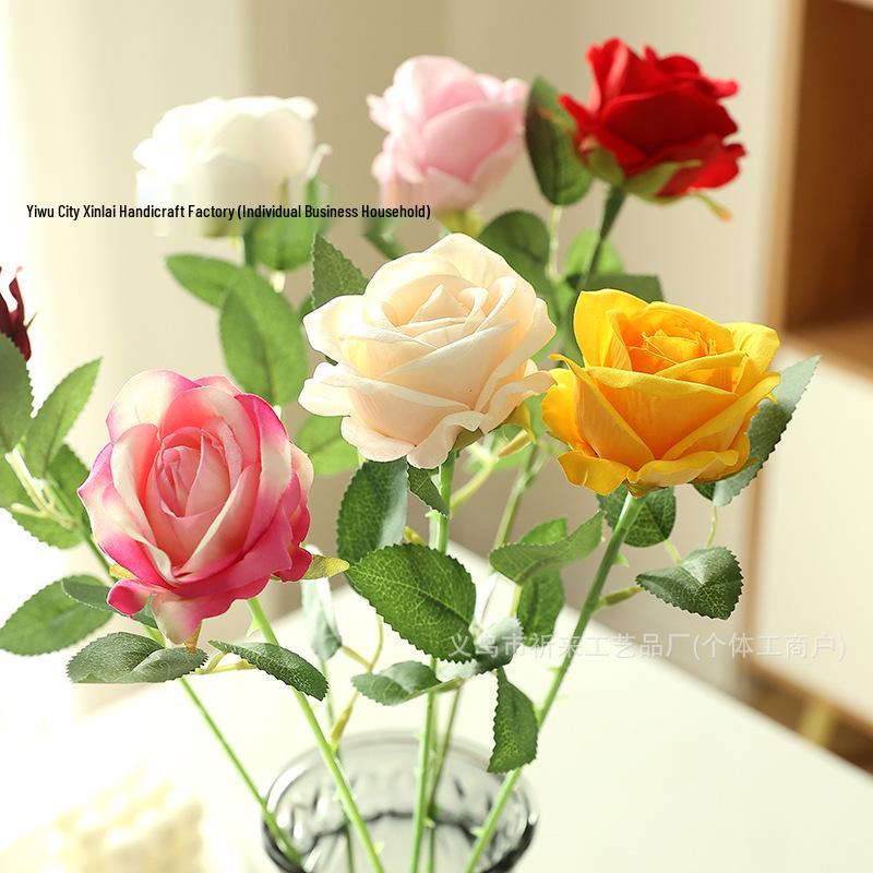 Velvet Rose Artificial Flower for Home Decor, Wedding Aisle, and Hand Bouquets