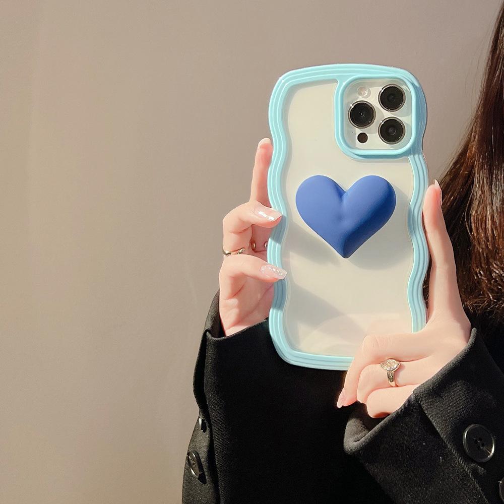 

Three-dimensional Love 7p Suitable for Iphone16 Mobile Phone Case 15pro Max Apple 13 Wave Side Xr Xs Set 14 12pro (6.1)