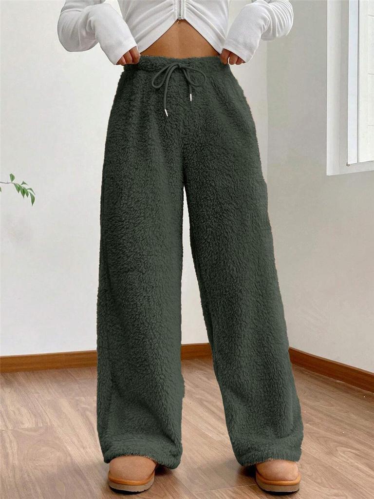 Felpa Morbida Monocolore da Donna e Pantaloni Caldi Casual - Nuova Moda Autunno/Inverno