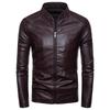 Locomotive Slim Leather Jacket Men's British Fashion Stand-Up Collar Leather Jacket