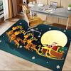 Christmas Santa Claus Reindeer Sleigh Moon Snowflake Night Scene PosterOffice Mat Perfect for Home Decor Office Desk Chair Rugs Chair Carpet