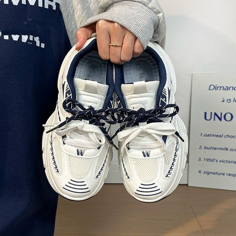 Student platform dad shoes autumn new running muffin sports style casual shoes 35 синий