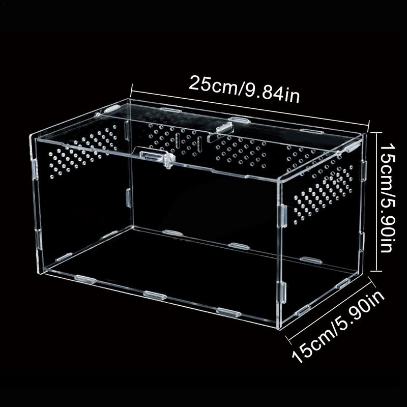 Transparent Acrylic Box Terrarium for Reptile and Amphibian Cricket Turtle Spider Snail Glass Shelter Terarium Terraria Gecko