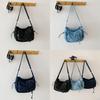 Fashion Solid Color Strap Design Women Casual Denim Crossbody Bag For Streetwear