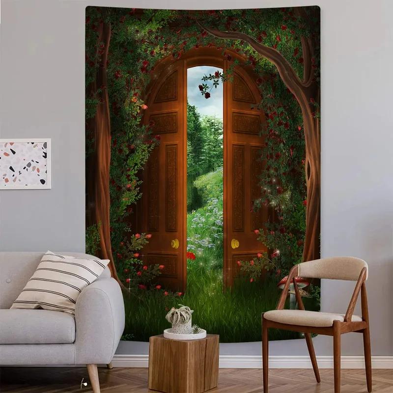 Pastoral Castle Pattern Tapestry Bedroom Living Room Tapestry Home Wall Decoration Tapestry