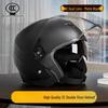 Unisex Electric Vehicle Helmet with Cold Protection, Warm Neck Gaiter, Detachable Half Helmet, Motorcycle Safety Features & Dual Visor.