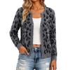Cardigan maglione con stampa leopardata pigra Maillard 2026 e giacca corta invernale nuova rétro snellente