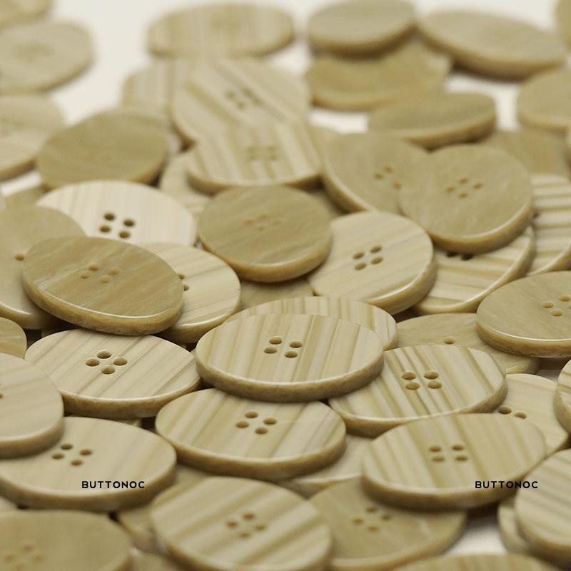 Four-Eye Oval Wood Grain Resin Button Women'S Coat Coat Button Double-Sided Woolen Clothing Button