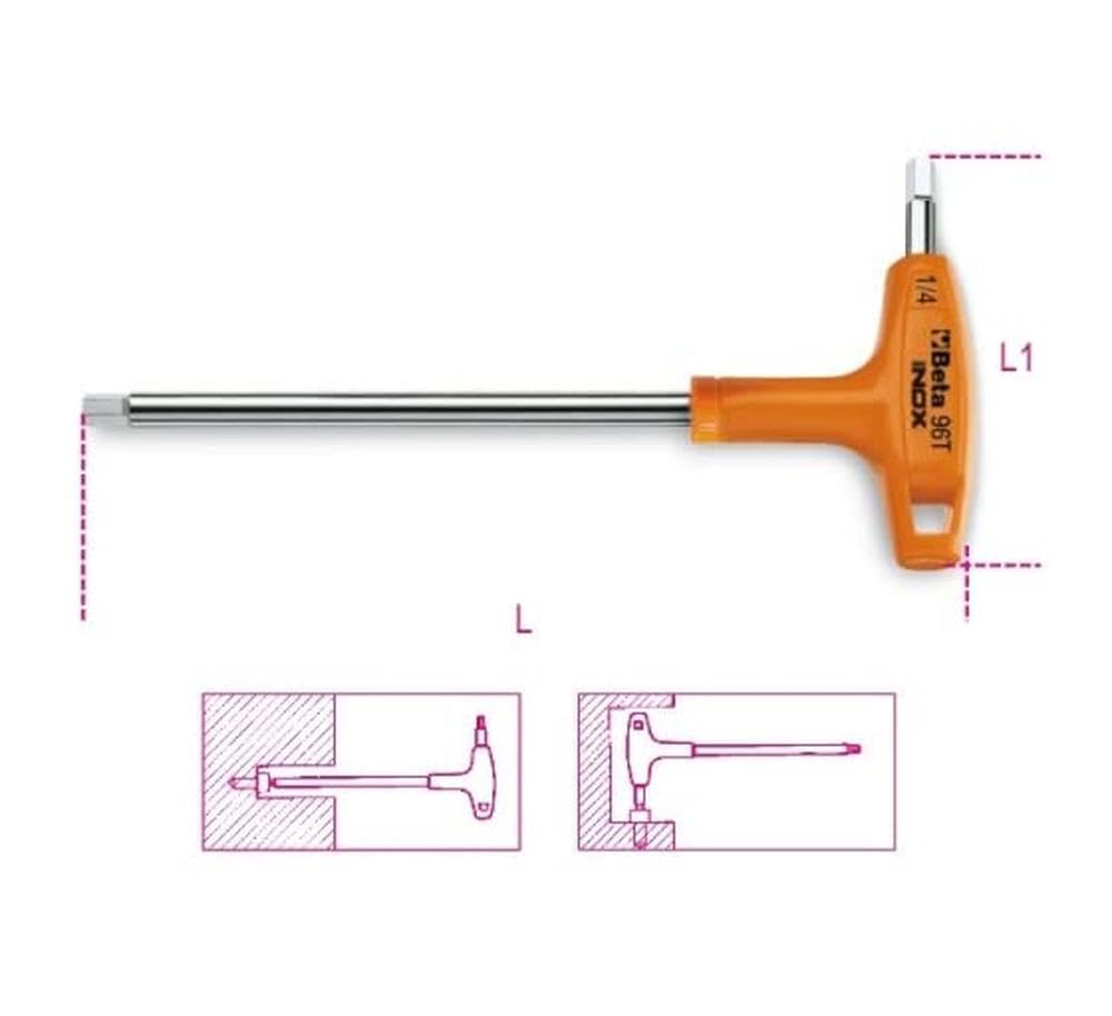 Beta Ball Point Hexagon Wrench Set of 6 000960694 T-Handle 96TBP/S6