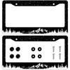 Mounta Forest License Plate Frame Black White Night Sky License Plate Frames Personalise License Plate Frames Stainless Steel Metal Car Plates Tag