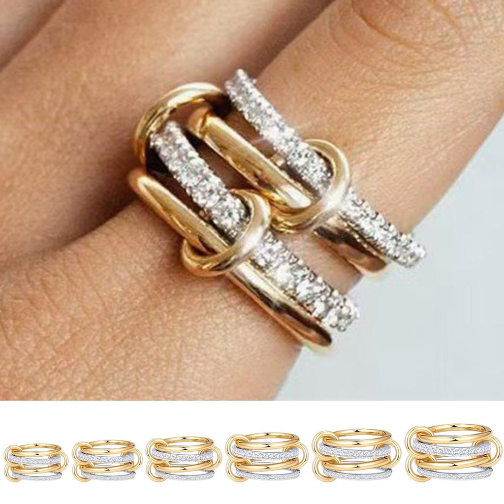 Multi-Ring Finger Accessory ,Statement Ring With Four Bands 1pc