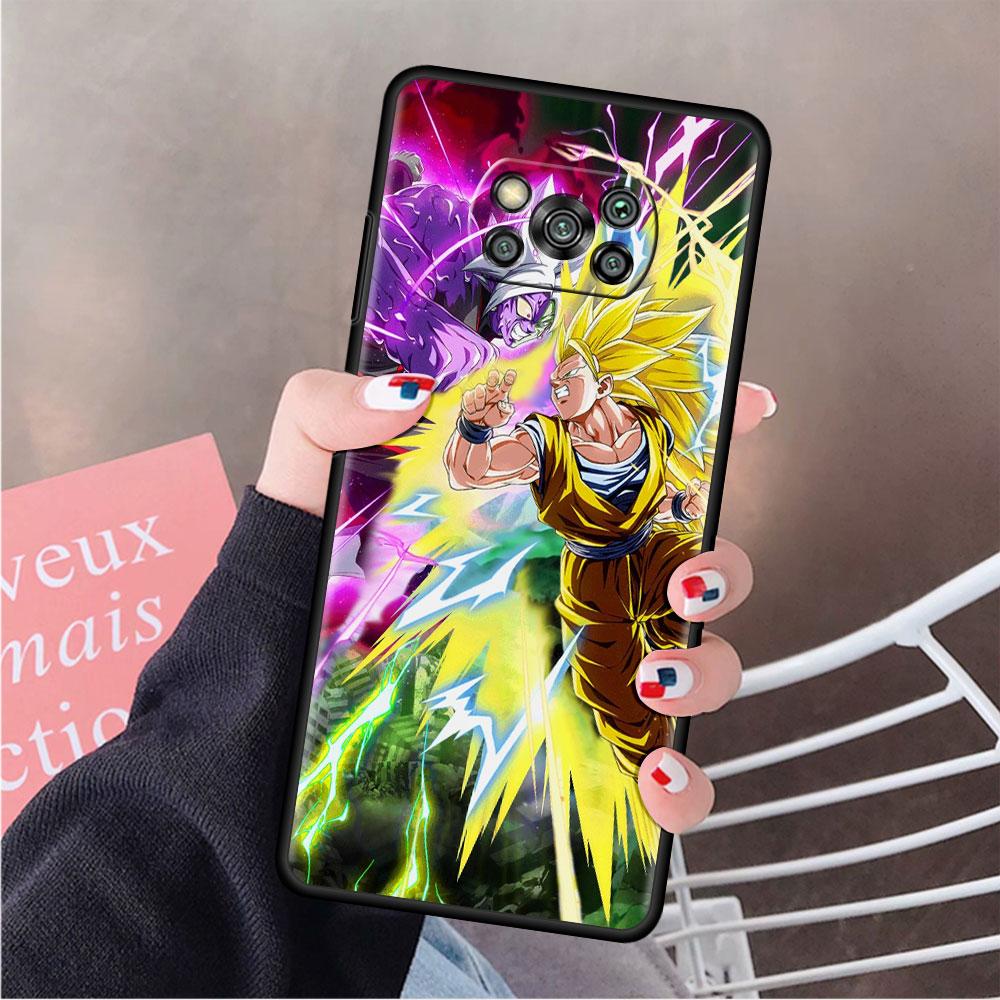Phone Case For Xiaomi Mi Poco X3 NFC X4 M4 M3 Pro F1 F4 F3 GT C40 11T 11 Lite 5G Fundas Black Cover Saiyan Brolis Anime