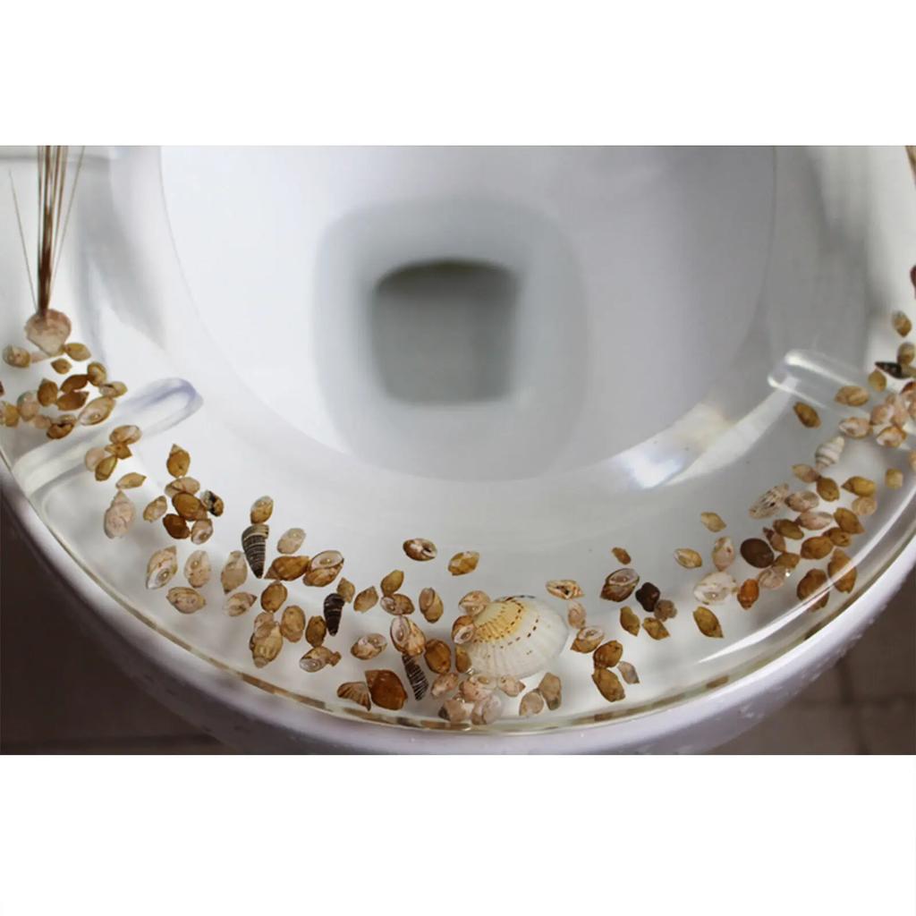 Transparenter Toilettensitz, wunderschöner Toilettendeckel aus Harz, Soft-Close-Design, leicht zu reinigen, geeignet für Badezimmer zu Hause, U-förmiges Design