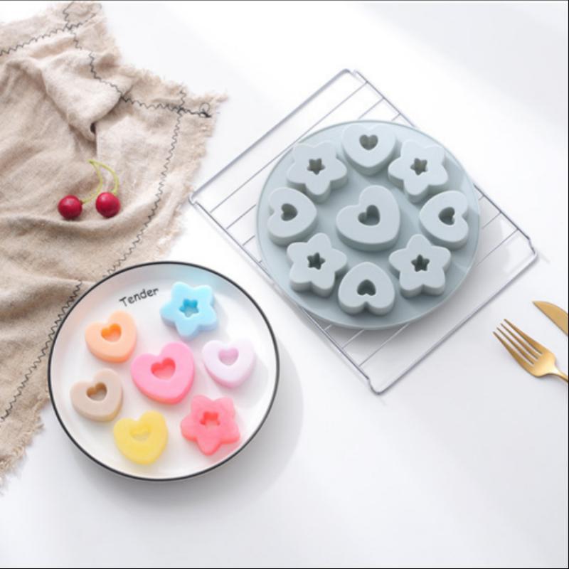 Multicavity Heart Little Star Biscuit Making Tool Twinkle Star Chocolate Muse Cake Silicone Mould Ice Tray Candle Soap Decor