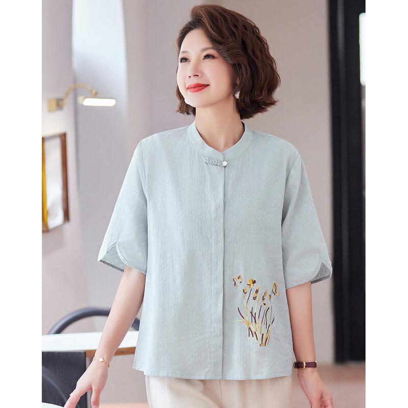 

Женская хлопковая блузка в китайском стиле с вышивкой Passter 4XL