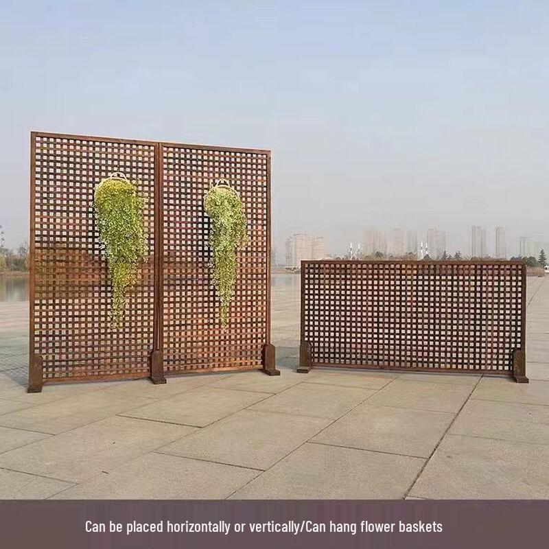 Anti-corrosion Wood Fence Grid Flower Stand