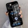 Vintage Evil Eyes Blue Phone Case For IPhone 17 Pro Max 16 15 14 Pro Max 13 11 X Xs Xr 8 7Plus Glass Cover