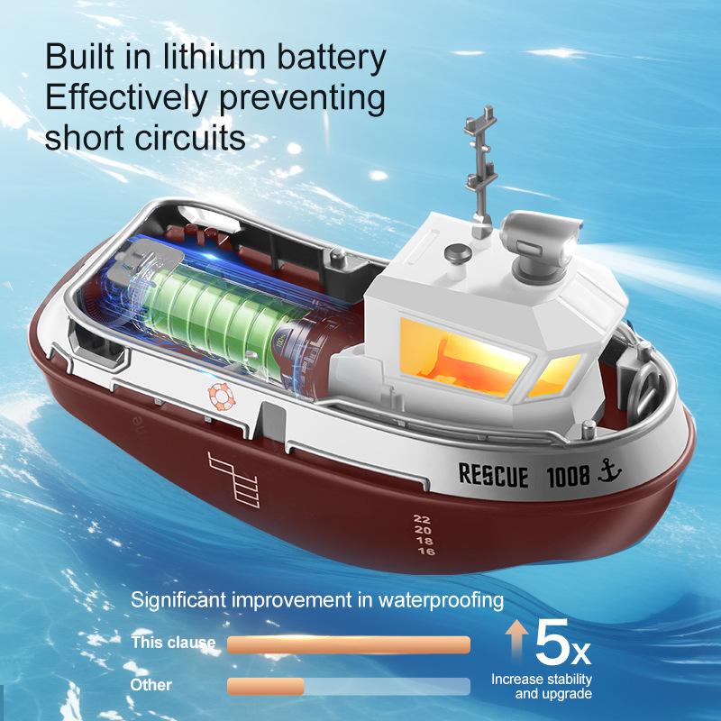 Rechargeable 2.4G Remote Control Paddle Boat for Kids - Mini Electric Water Toy